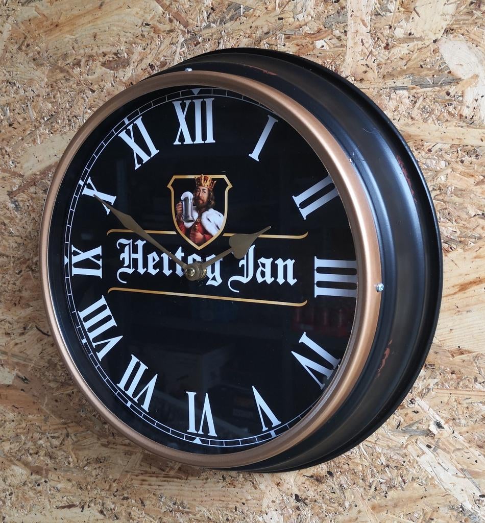 Mooie robuuste HERTOG JAN wandklok met metalen rand, Ophalen of Verzenden, Nieuw, Reclamebord, Plaat of Schild, Hertog Jan
