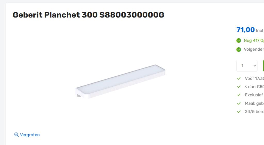 Geberit planchet 300 keramisch  60cm lang S8800300000G, Ophalen of Verzenden, Nieuw