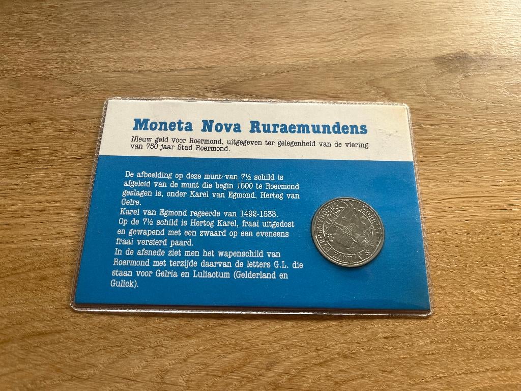 Munt Roermond 7 ½ schild 1982 Moneta Nova Ruraemundens, Postzegels en Munten, Munten | Nederland, Ophalen of Verzenden, Koningin Beatrix