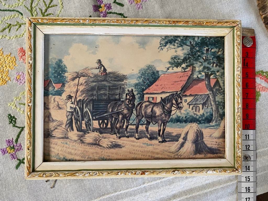 Vintage lijstje schilderijtje, Ophalen of Verzenden