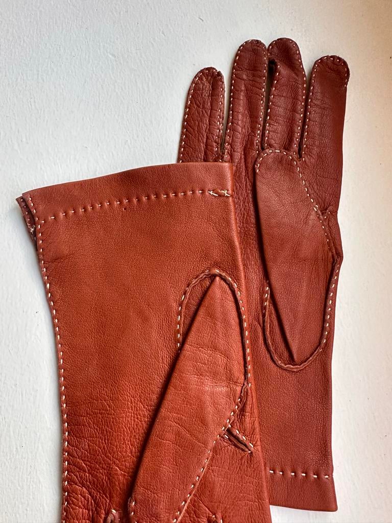 Vintage leren handschoenen, Kleding | Dames, Mutsen, Sjaals en Handschoenen, Ophalen of Verzenden, Gedragen, Maat 38/40 (M), Handschoenen