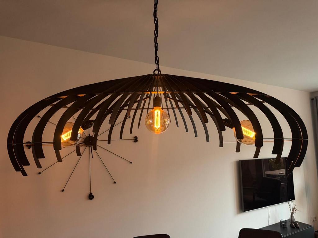 Stijlvolle Hanglamp, Huis en Inrichting, Lampen | Hanglampen, Ophalen, Zo goed als nieuw, Metaal, 50 tot 75 cm