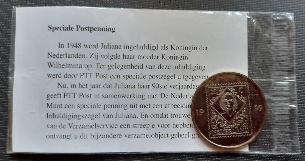 Postpenning 1998 en 1999, Ophalen of Verzenden, Koningin Wilhelmina, Euro's, Losse munt