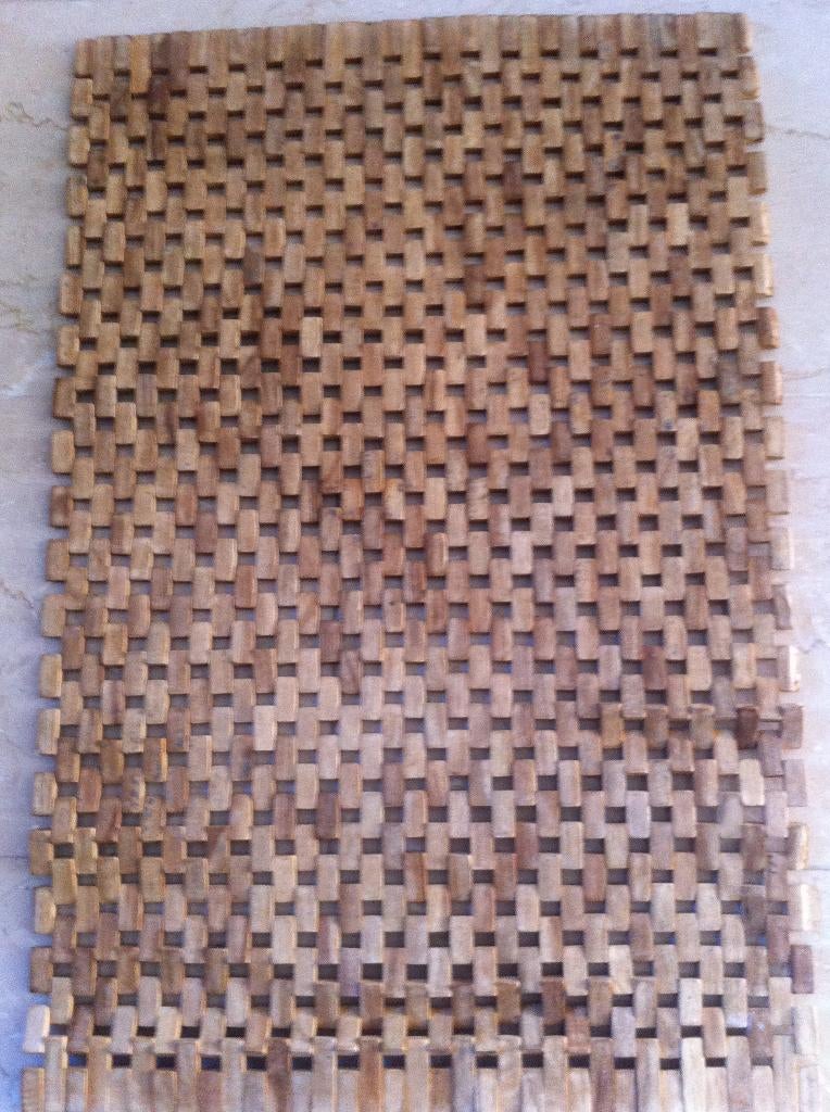Bad mat hout blank L 73 br 48 cm, Ophalen of Verzenden, Zo goed als nieuw, Bruin, Badmat