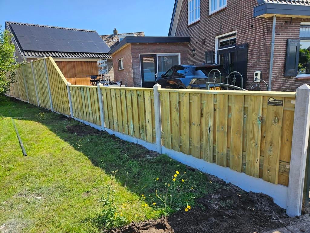 hout beton schuttingen, Tuin en Terras, Schuttingen, Nieuw, Overige materialen, 1 tot 2 meter, 6 meter of meer, Ophalen