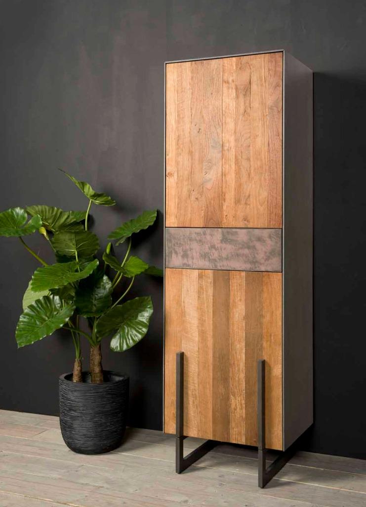 *ACTIE 41% KORTING* Opbergkast Ora 112 cm €2269, NU €1338,71, Met deur(en), Teakhout, 150 tot 200 cm, 25 tot 50 cm