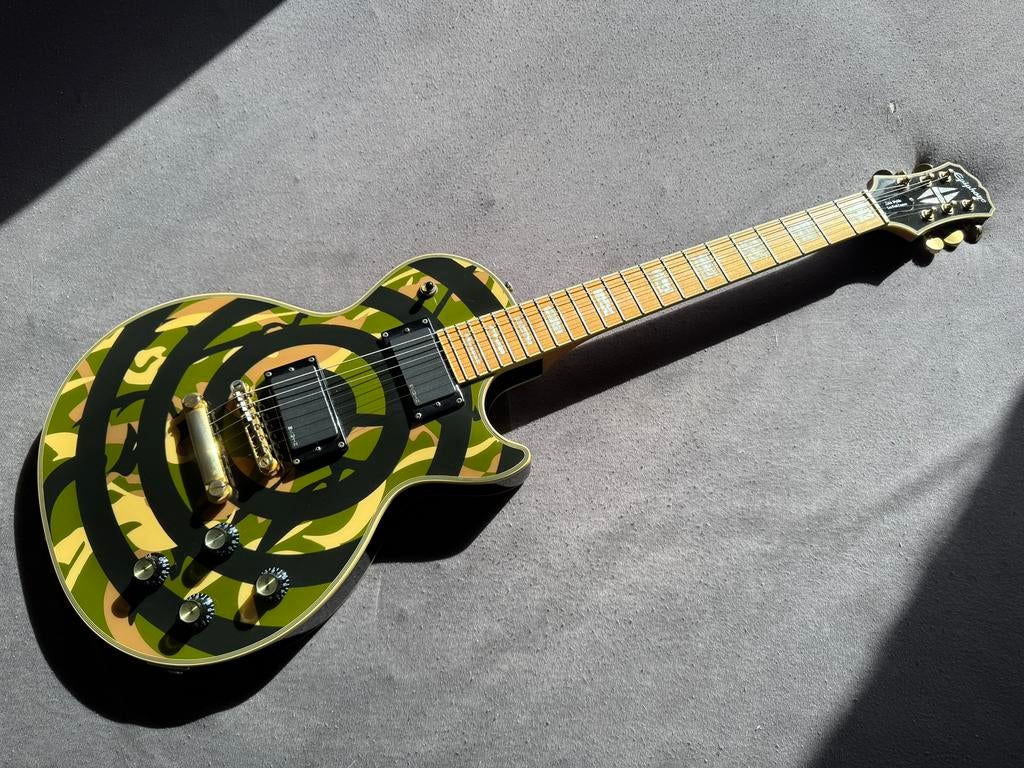 Epiphone Les Paul Zakk Wylde Bullseye Camo, Ophalen of Verzenden, Zo goed als nieuw, Solid body, Overige merken
