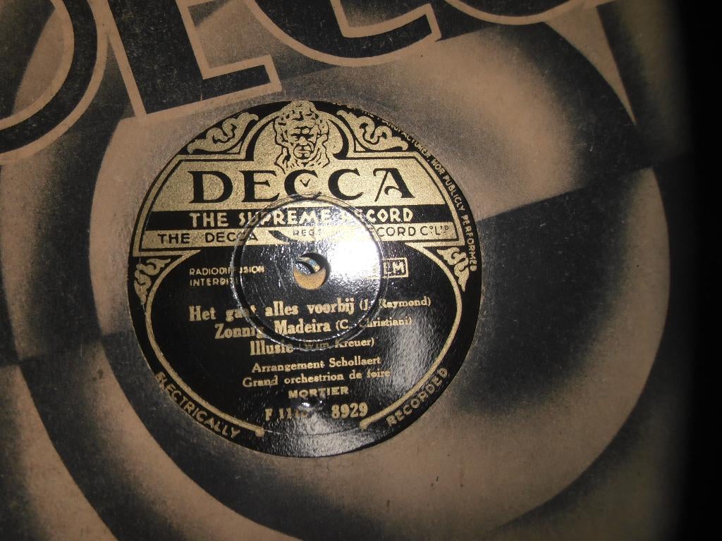 2x mortierorgel op  78 toeren op Decca 8900 serie  1944, Gebruikt, 10 inch, Single, Ophalen of Verzenden