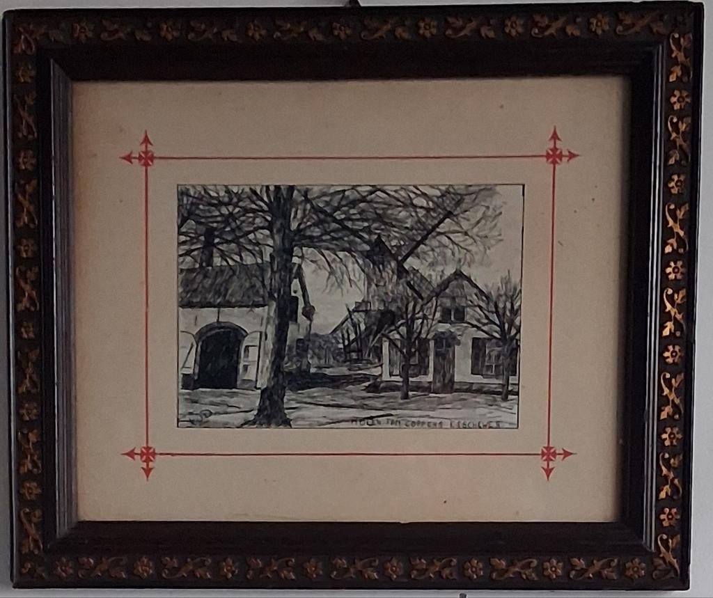 Vught. Molen Fam. Coppens. Litho. Ca 1900.  30/25 cm., Ophalen