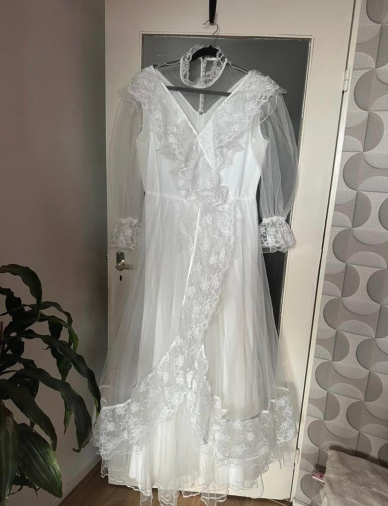 Vintage Bruidsjurk Retro - Jaren 70 Maat 40, Kleding | Dames, Trouwkleding en Trouwaccessoires, Ophalen of Verzenden, Gedragen