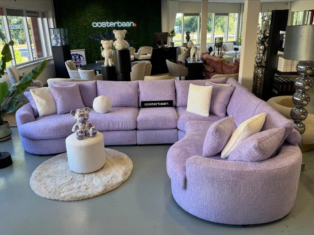 Luxe Velvet Teddy Loungebank Jacco 340x260cm NIEUW - Uniek, Info@oosterbaanwonen.nl, Venus 31 8448CE Heerenveen, Hoekbank, Ophalen of Verzenden