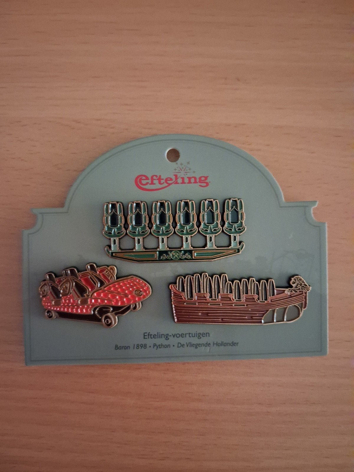 Efteling-voertuigen Pin Set - Baron, Python, Vliegende, Ophalen of Verzenden, Nieuw, Speldje of Pin