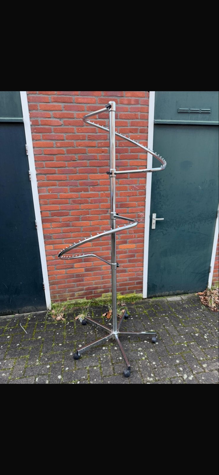 Kledingrek spiraal chroom op wielen, Ophalen of Verzenden