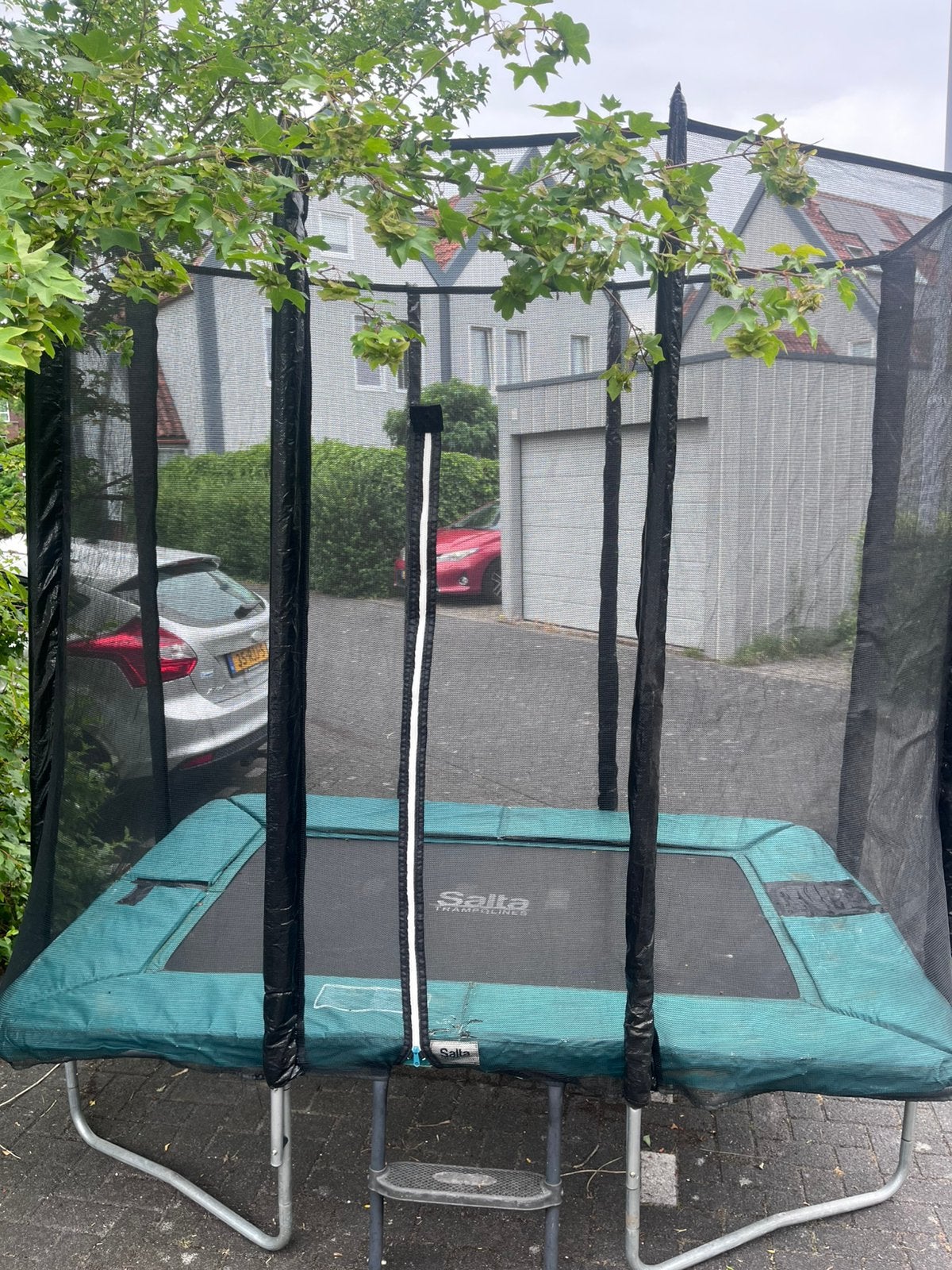 Salta Trampoline - Rechthoekig, groen, gebruikt, Ophalen, Gebruikt