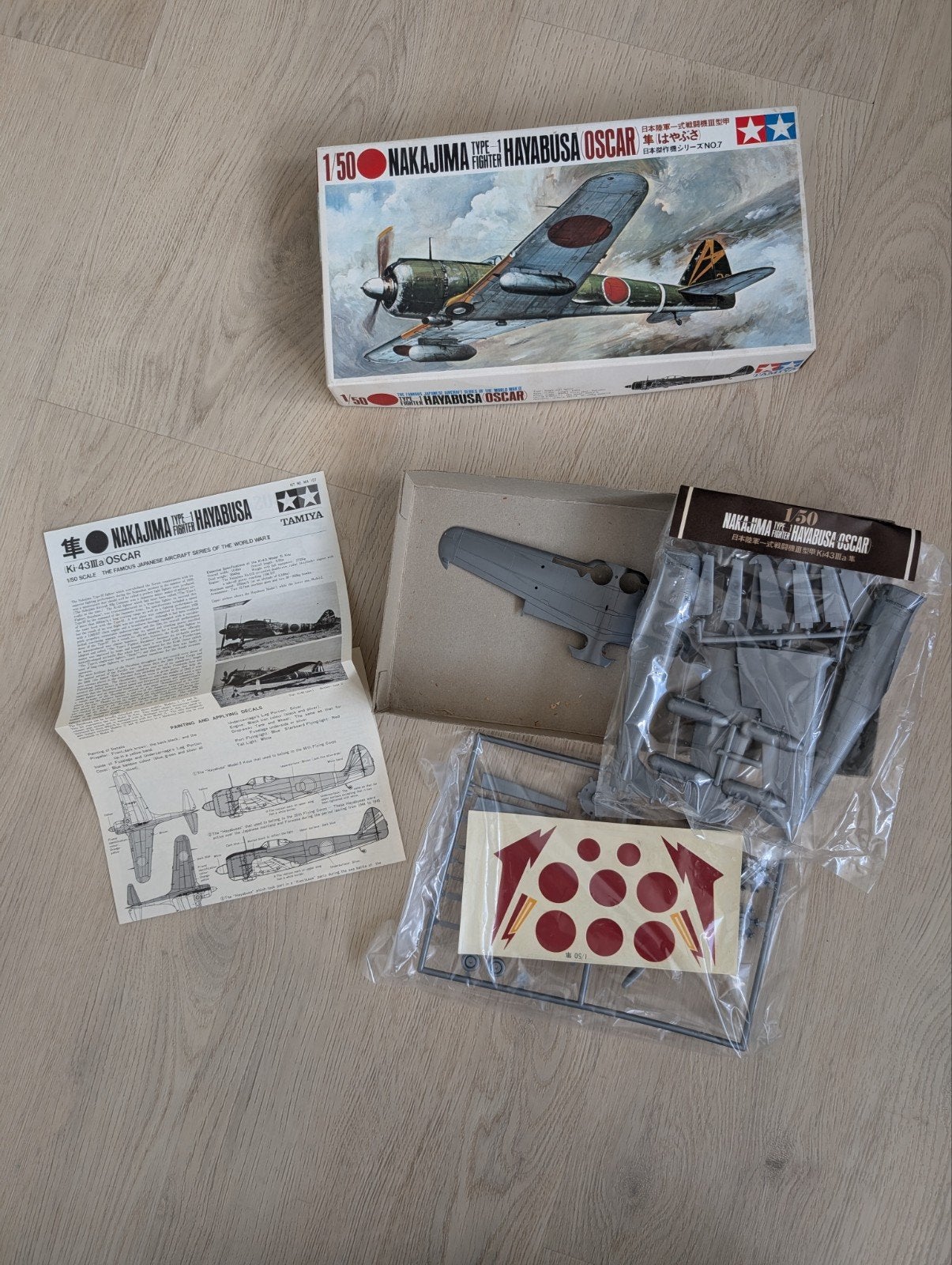 Vintage Tamiya Nakajima Ki-43 Hayabusa Oscar modelvliegtuig, Overige merken, Nieuw, Ophalen of Verzenden, Groter dan 1:72