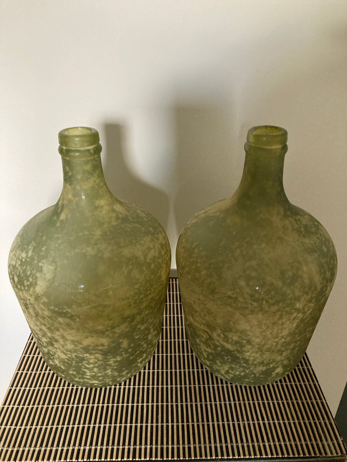 Mica Flessen van Gerecycled Glas - Set van 2, Ophalen of Verzenden, Groen, Gerecycled glas, 33 cm