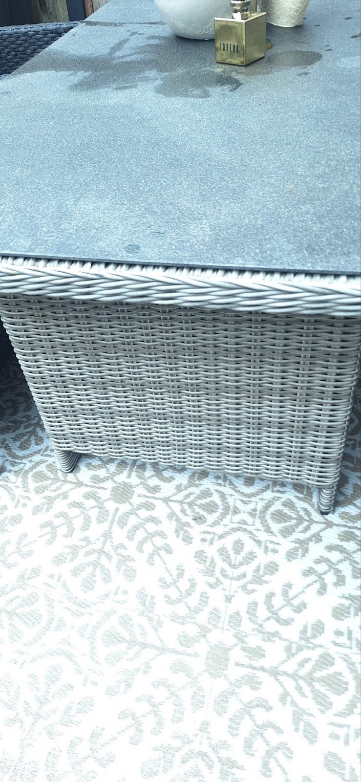 Wicker tuinset met 4 stoelen en tafel, Ophalen
