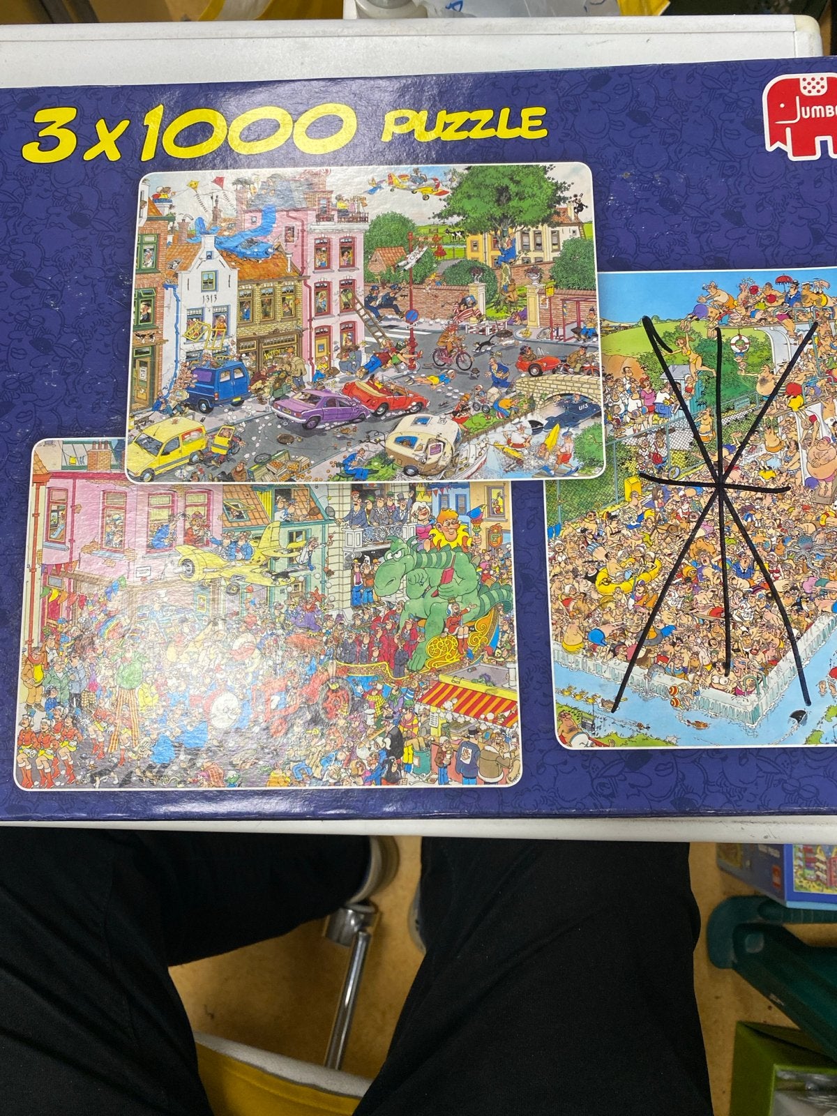 Jan van Haasteren 2x1000 stukjes puzzel, Ophalen of Verzenden, Meer dan 1500 stukjes, Gebruikt, Legpuzzel