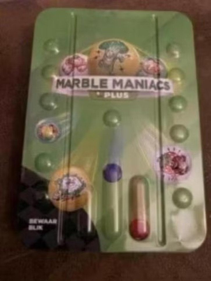 Marble maniacs bewaarblik compleet en 19 zakjes ( plus), Plus, Ophalen of Verzenden
