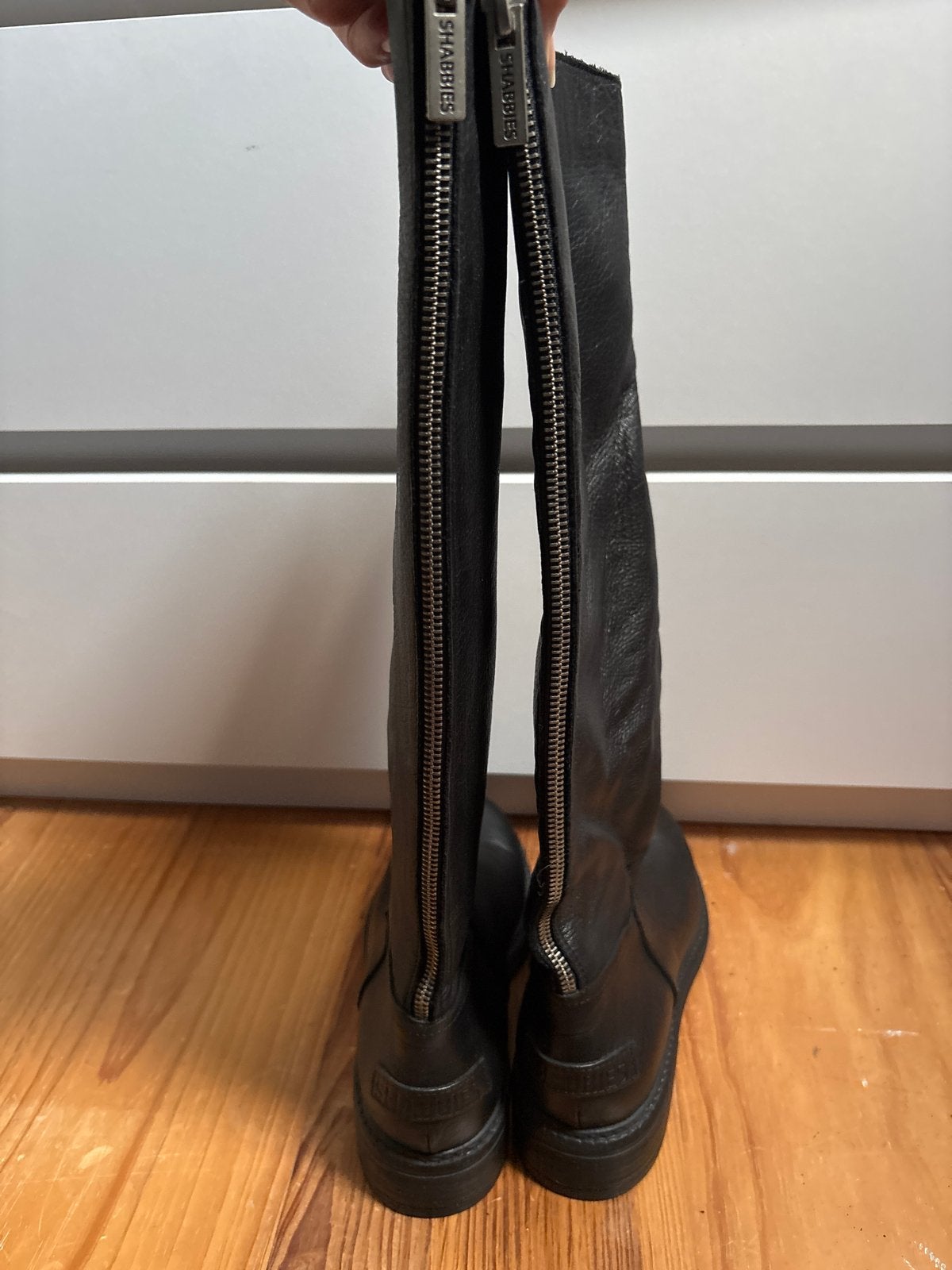Shabbies Amsterdam nieuwe Leren Laarzen Zwart Maat 38, Hoge laarzen, Zwart, Nieuw, Ophalen of Verzenden