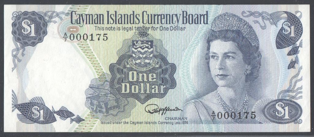 Cayman Islands 1 Dollar 1974 Laag nummer 000175, Verzenden, Noord-Amerika, Los biljet