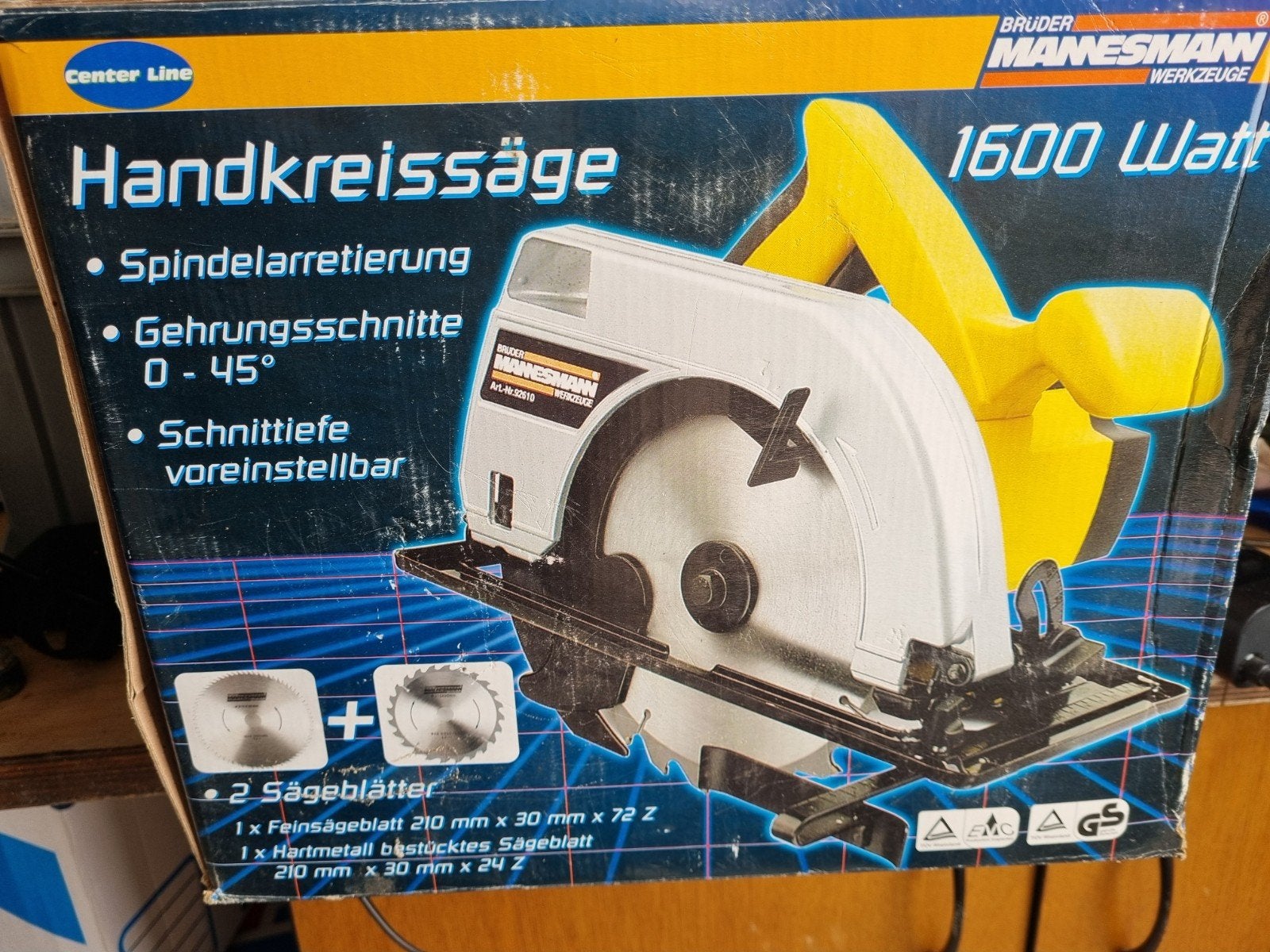 Brüder Mannesmann Handcirkelzaag 1600W - Nieuw in doos, Doe-het-zelf en Verbouw, Brüder Mannesmann, Cirkelzaag, 70 mm of meer
