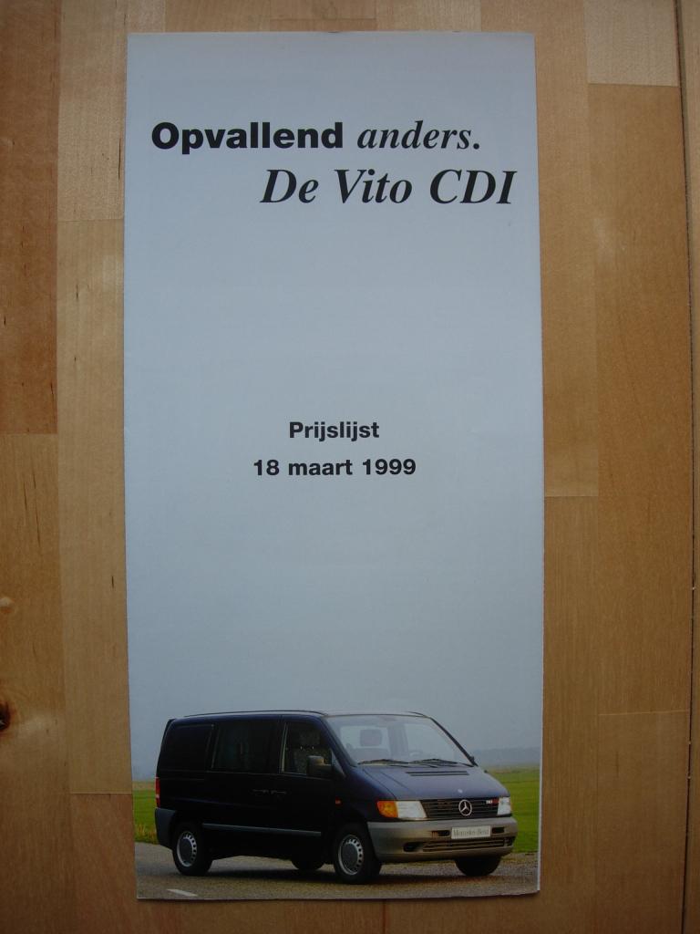 Mercedes Vito Prijslijst 1999, Zo goed als nieuw, Mercedes-Benz, Mercedes, Ophalen of Verzenden