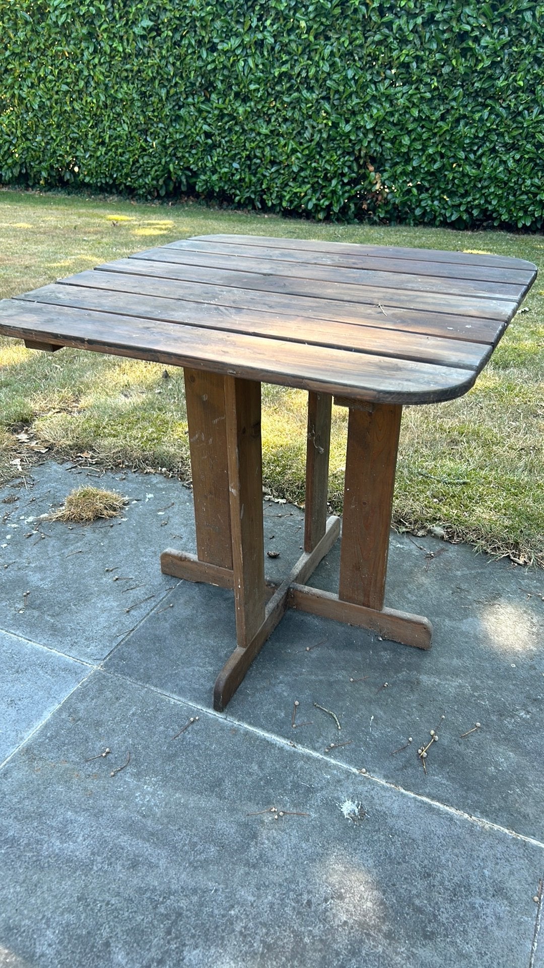 Houten balkon tafeltje 70x70cm, Ophalen, Gebruikt