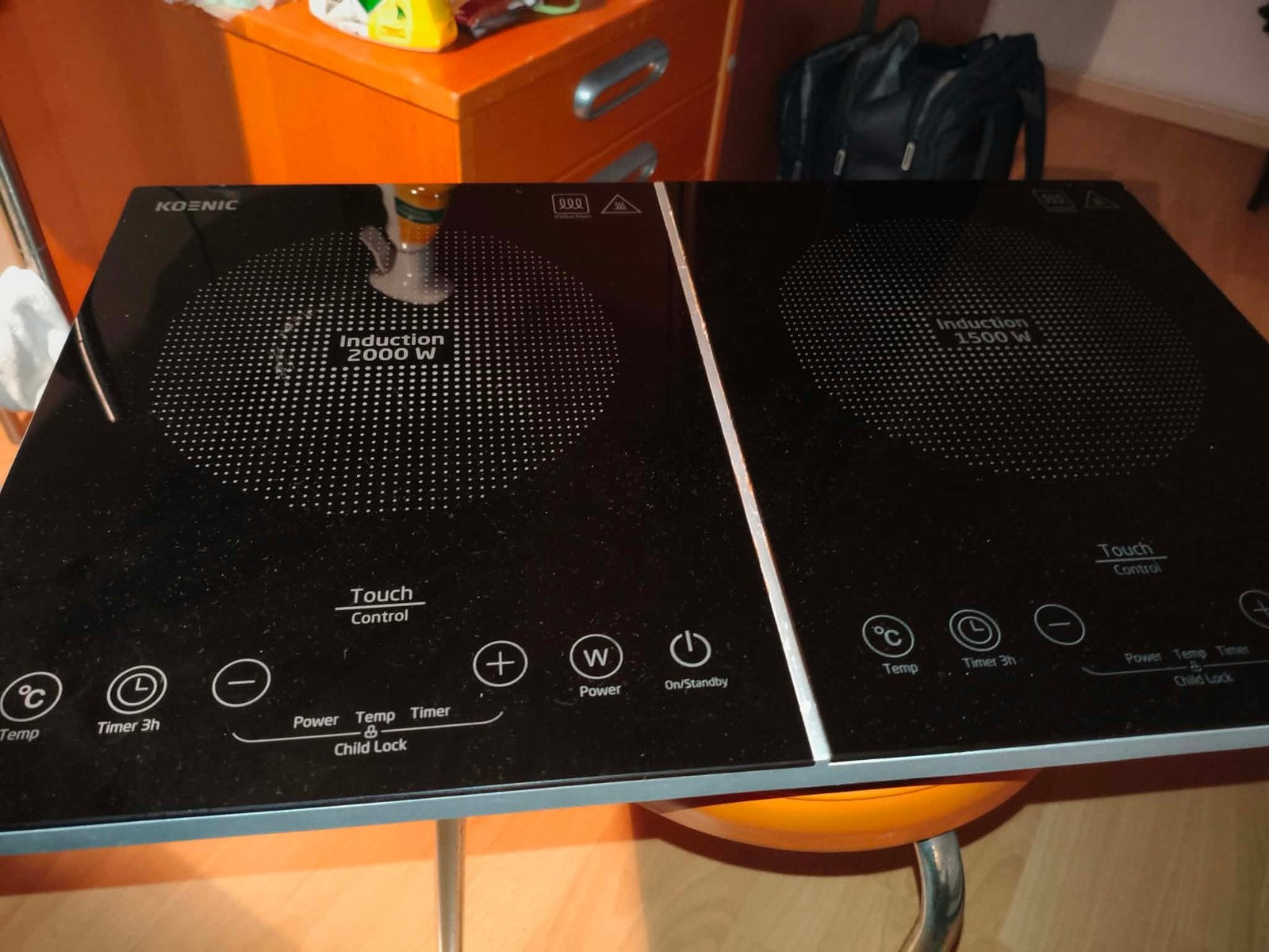 Koenic Double Induction Hob KIP 2432 – 2000 W + 1500 W, Ophalen, 4 kookzones, Zo goed als nieuw, Inductie