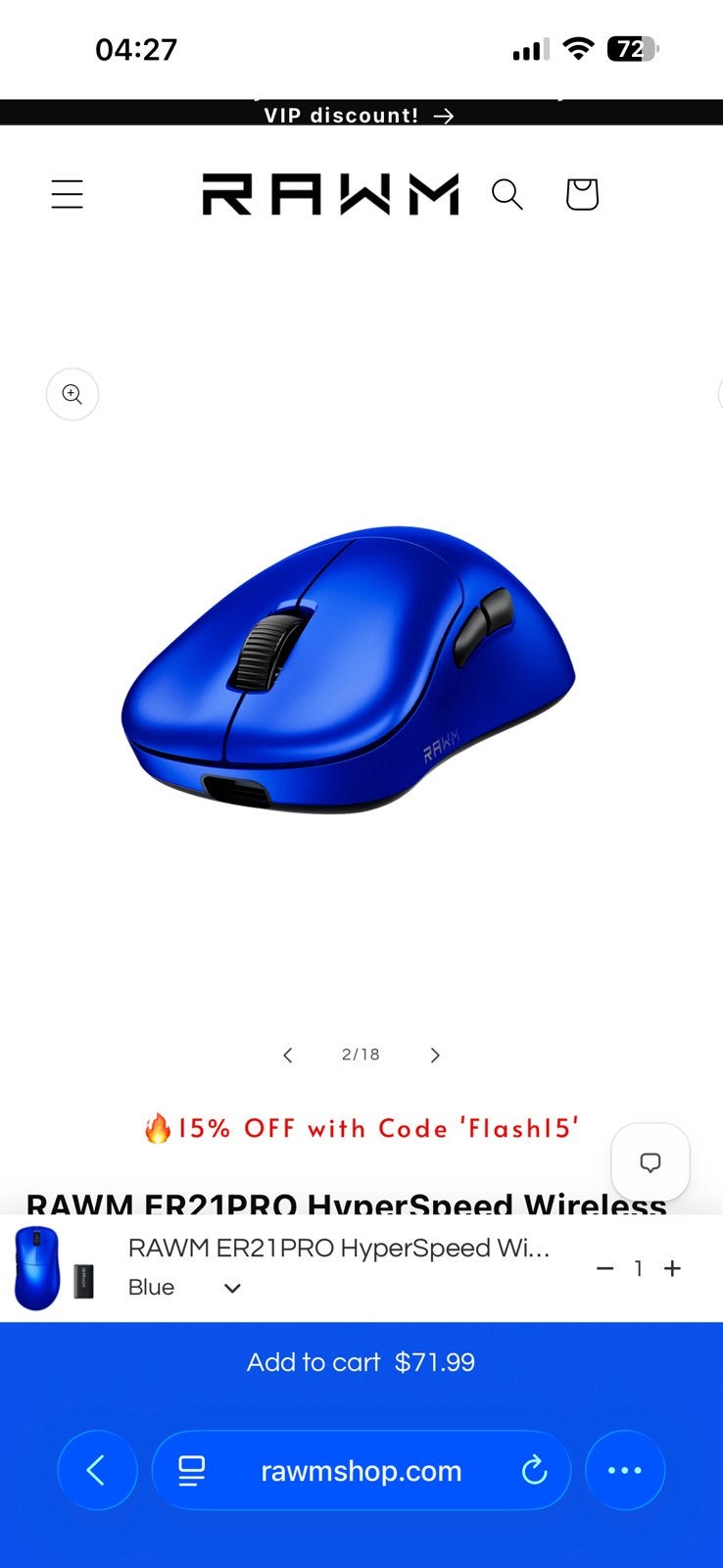 Rawm ER21 Pro 8k hz gaming muis (Zowie ec2-dw clone) nieuw, Computers en Software, Muizen, Ophalen of Verzenden, Zo goed als nieuw