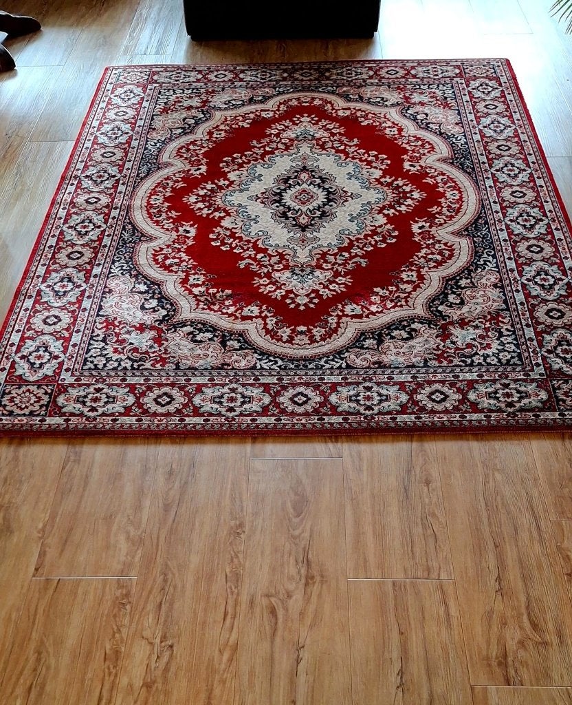 Vintage wollen Niris tapijt bordeaux, Huis en Inrichting, Stoffering | Tapijten en Kleden, Ophalen, Gebruikt, 150 tot 200 cm, 200 cm of meer