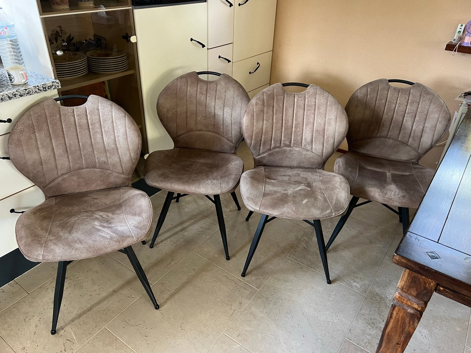 Eettafel met 6 stoelen - Modern en comfortabel, Ophalen, Gebruikt, Bruin, Koloniaal
