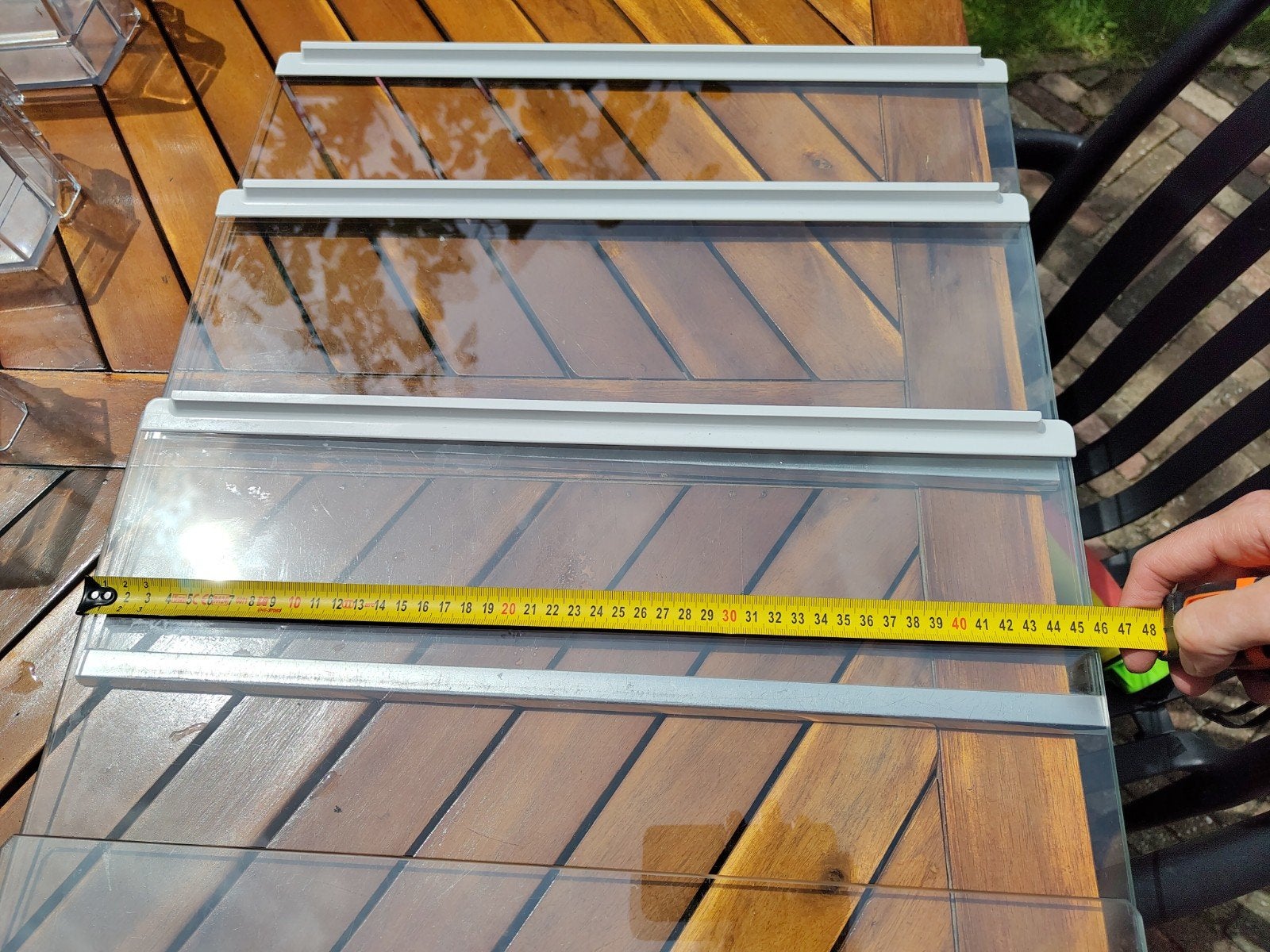 Glazen legplaten en deur bakjes AEG koelkast, 200 liter of meer, 45 tot 60 cm, Zonder vriesvak, Gebruikt