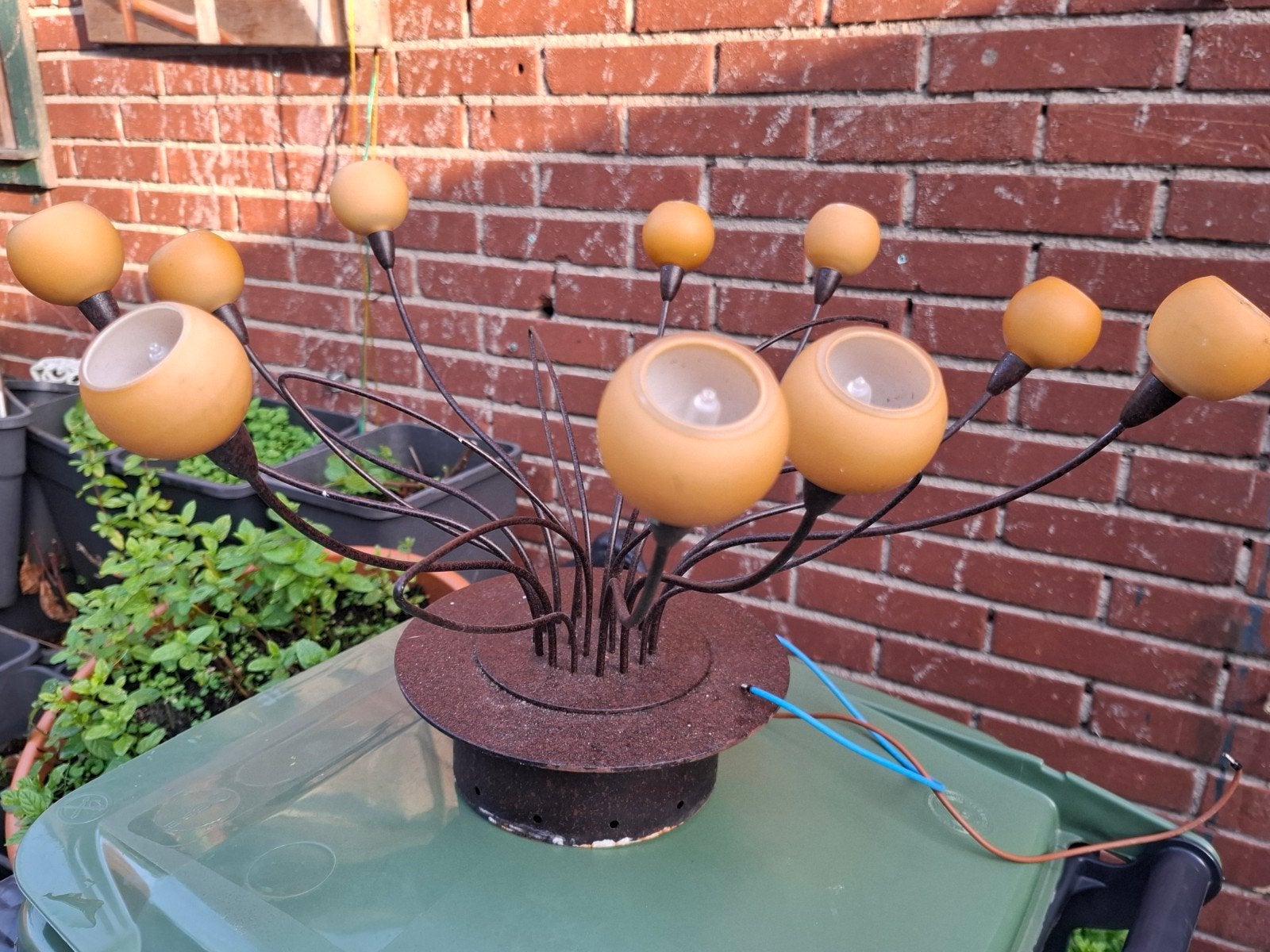 Bijzondere metalen lamp/kinetische sculptuur, Ophalen of Verzenden
