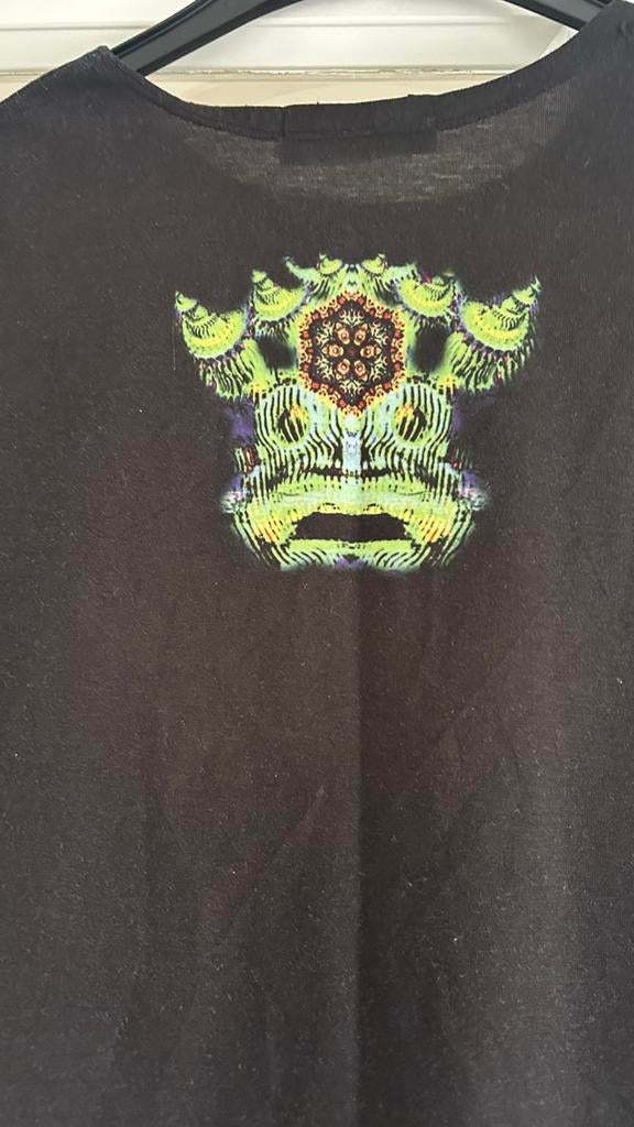 Nieuwe Psychedelische UV Blacklight Tanktop Maat S, Verzenden, Zwart, Nieuw, Maat 36 (S)