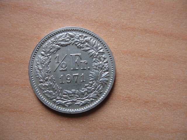 Zwitserland halve frank 1971 0,5 franc, Postzegels en Munten, Verzenden, Overige landen, Losse munt