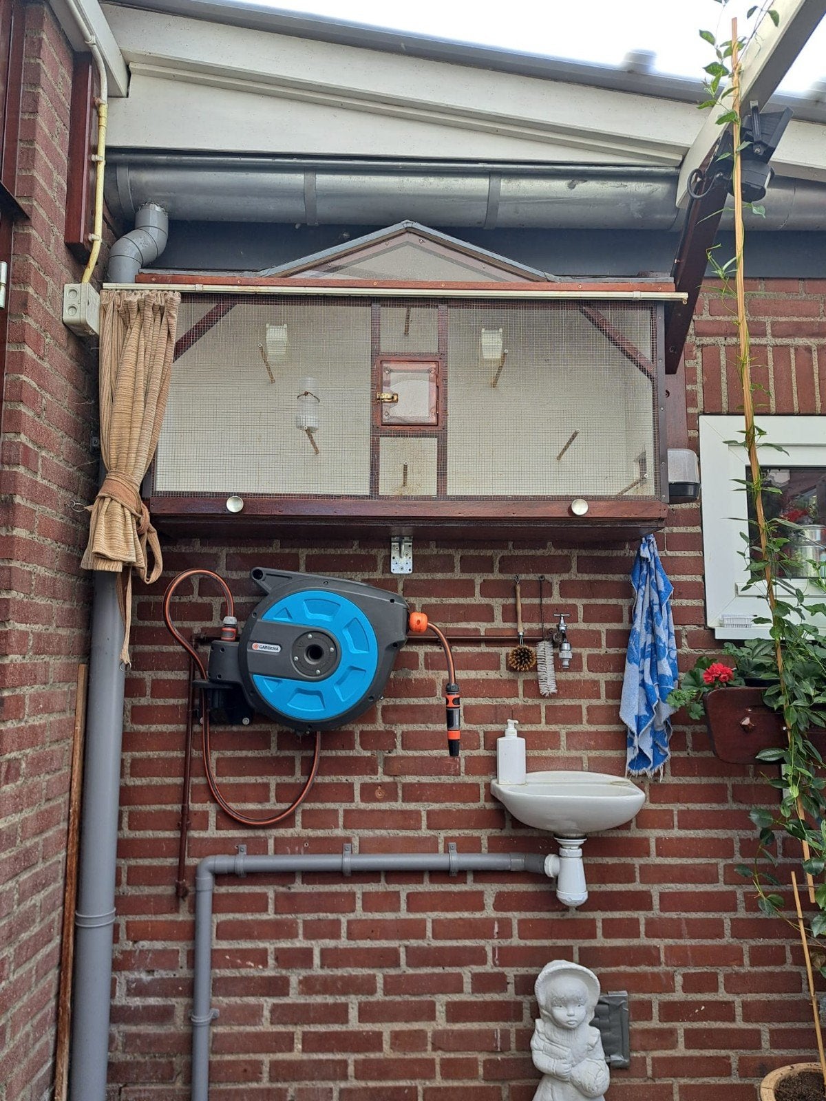 Vogelkooi voor buiten., Dieren en Toebehoren, Ophalen, Gebruikt, Hout, Vogelkooi