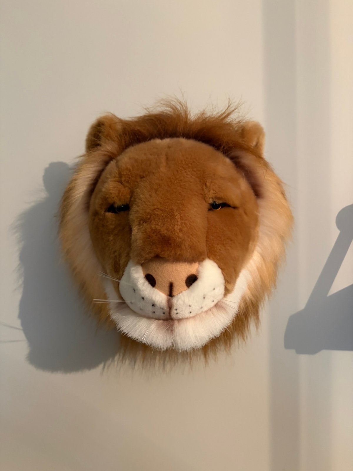 Pluche Leeuwenkop Wanddecoratie, Overige stijlen, Ophalen of Verzenden, Zo goed als nieuw, Bruin