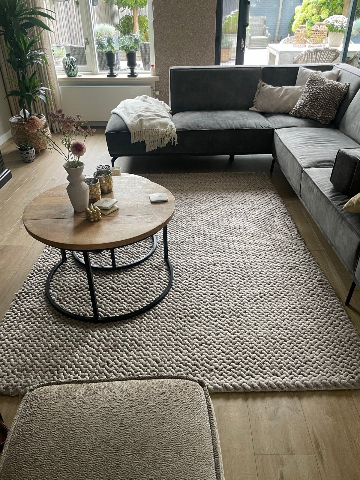 Brinker Wol zandkleur/grijs Karpet 170/230 cm, Ophalen, Gebruikt, 200 cm of meer, 150 tot 200 cm