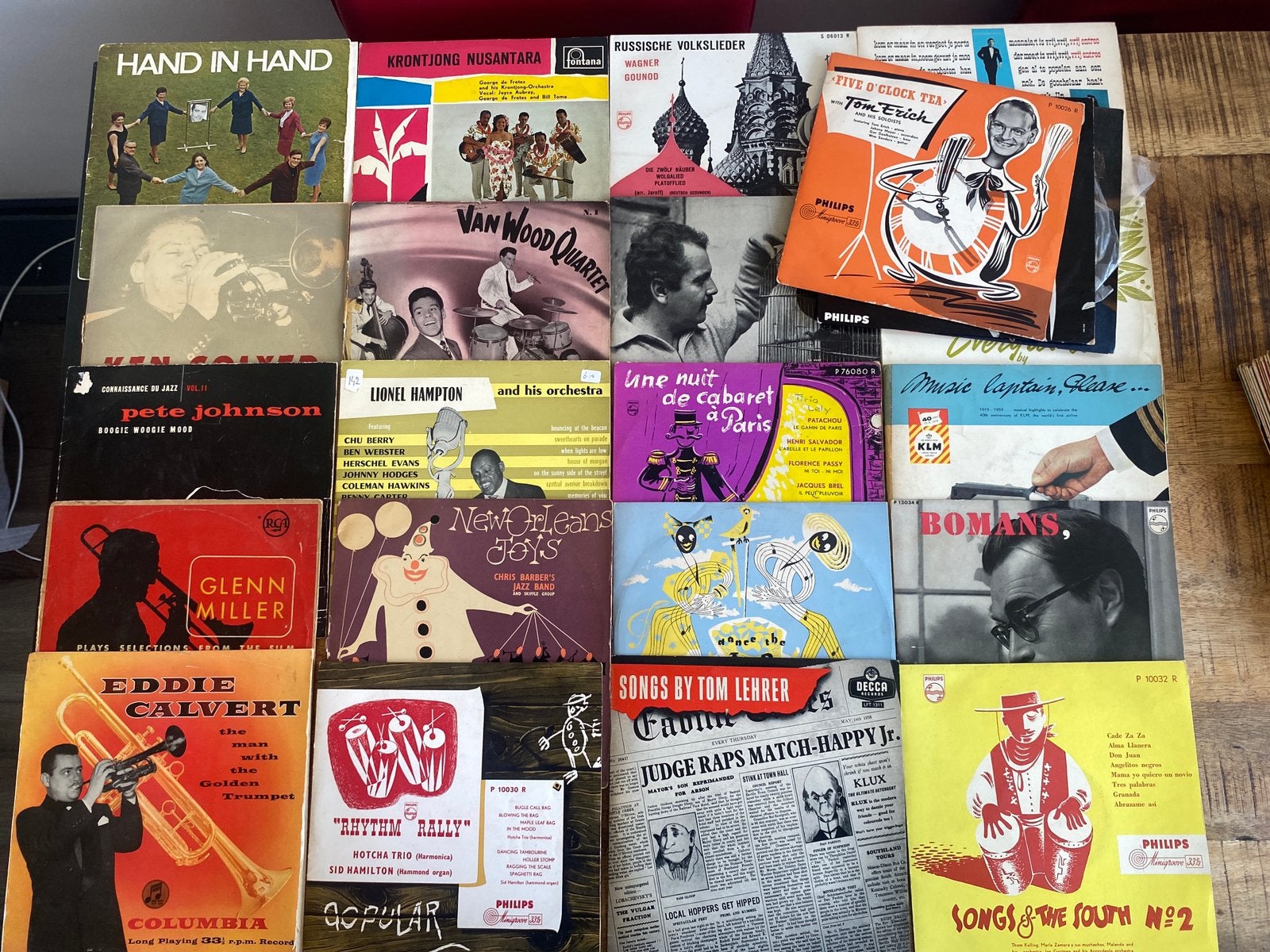 23x 10” oude platen jazz nederlands en latin, Ophalen of Verzenden, Zo goed als nieuw, Overige formaten, Jazz