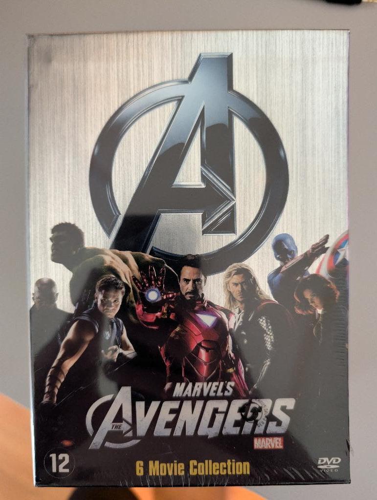 Marvel DVD Boxset (Iron Man t/m Avengers - nog in de folie!), Vanaf 12 jaar, Ophalen, Zo goed als nieuw, Boxset