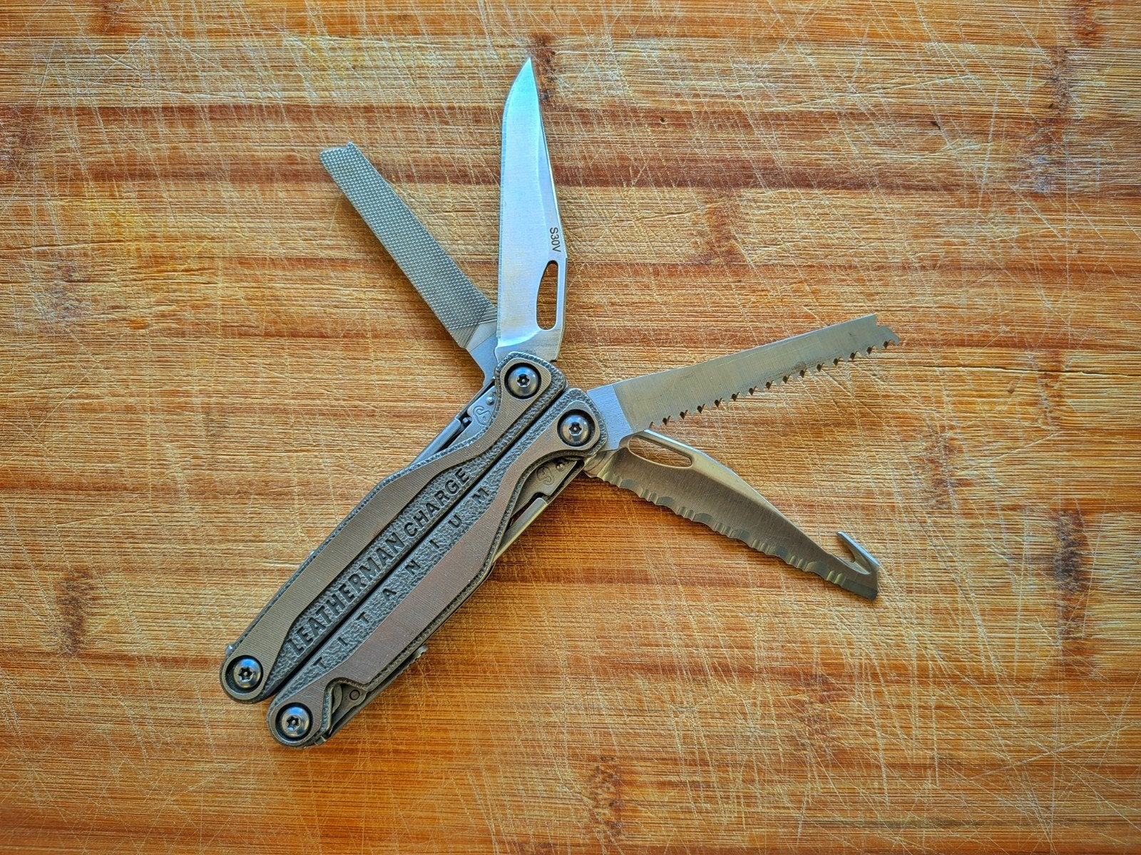 Leatherman Charge TTi Titanium | Gratis Pocket clip!, Ophalen of Verzenden, Zo goed als nieuw