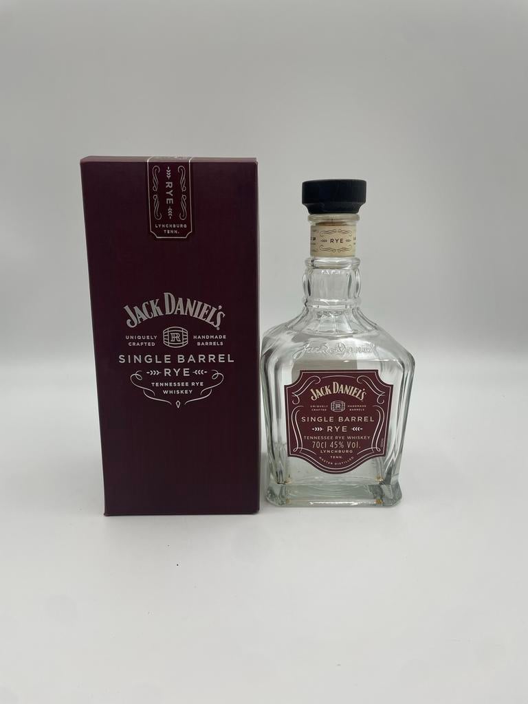 Lege Jack Daniel's Single Barrel Rye fles met doos, Verzamelen, Wijnen, Gebruikt, Overige typen, Noord-Amerika, Ophalen of Verzenden
