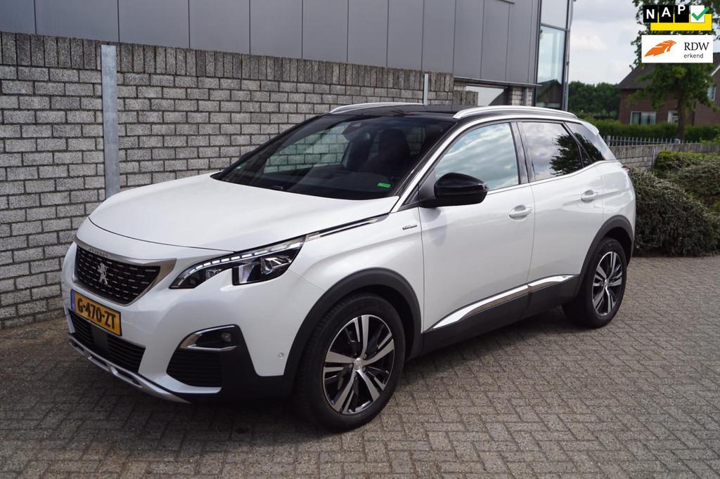 Peugeot 3008 1.6 PureTech GT Line Autom Half Leder Sportst S, Auto's, Gebruikt, 4 cilinders, 181 pk, Leder en Stof
