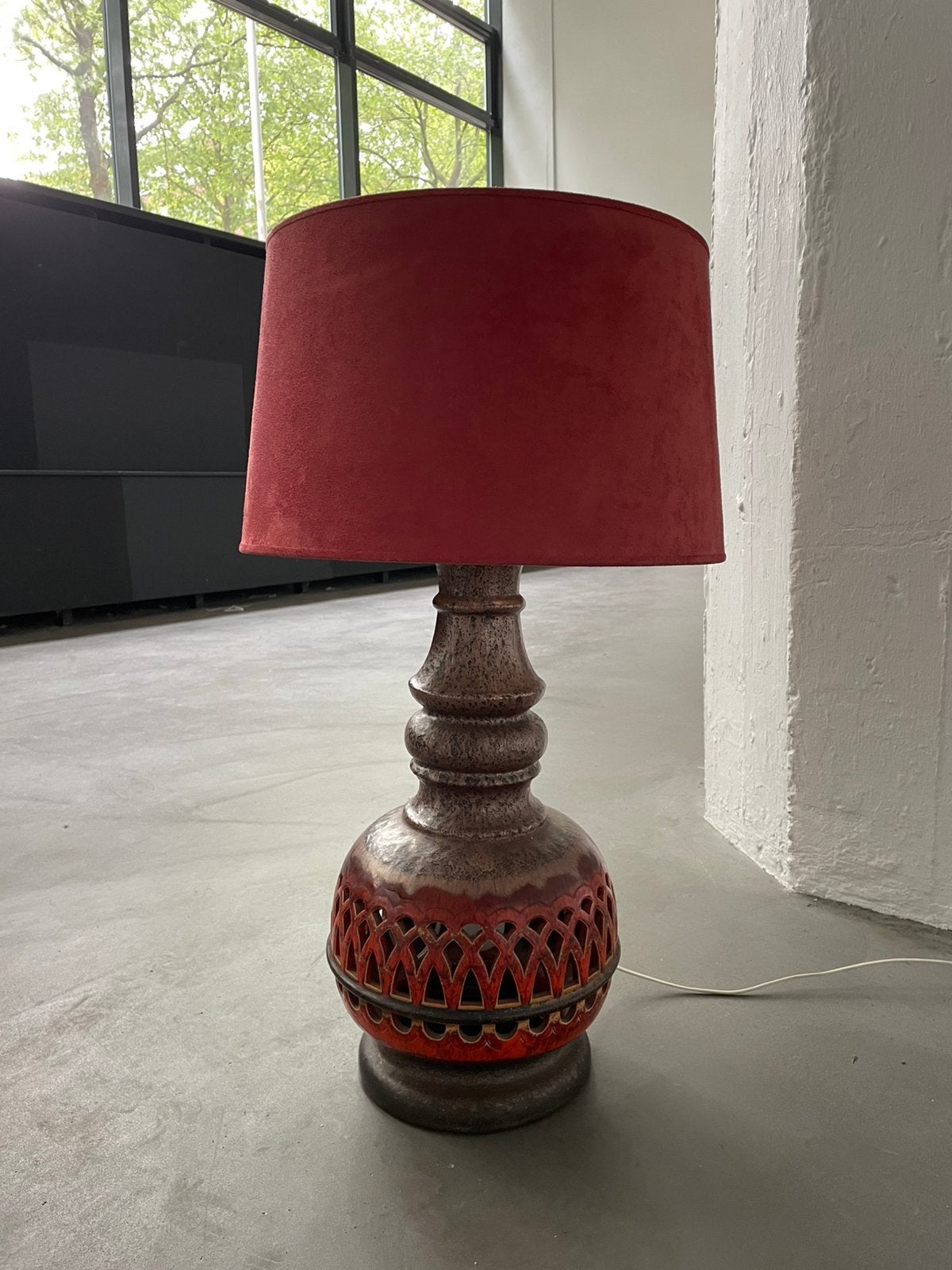 Vintage vloerlamp west germany keramiek jaren 70, Ophalen, ., 2de hands, Zo goed als nieuw