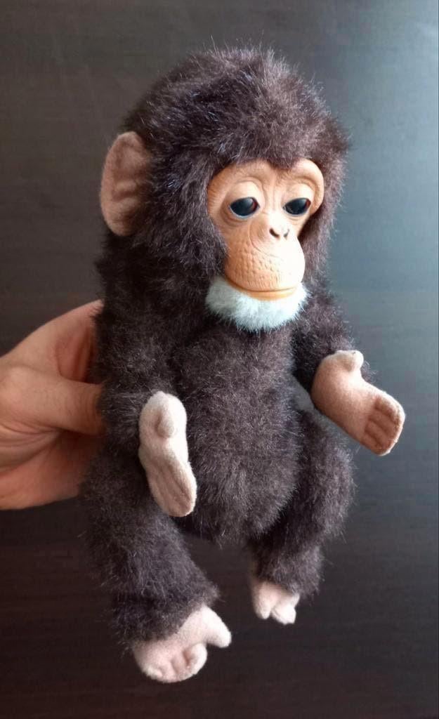 HASBRO FURREAL FRIENDS 2007 NEWBORN CHIMP CHIMPANZEE WORKS, Ophalen of Verzenden