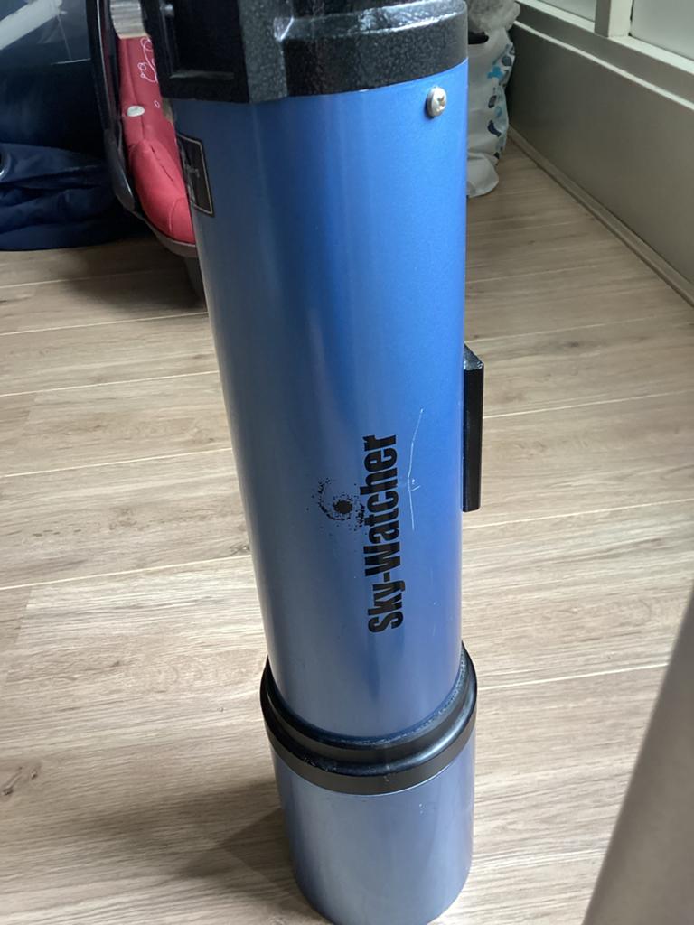 Skywatcher ED 80 Sterrenkijker met statief en extra lens, Ophalen, Gebruikt, Lenzentelescoop (refractor), 80 tot 200 mm