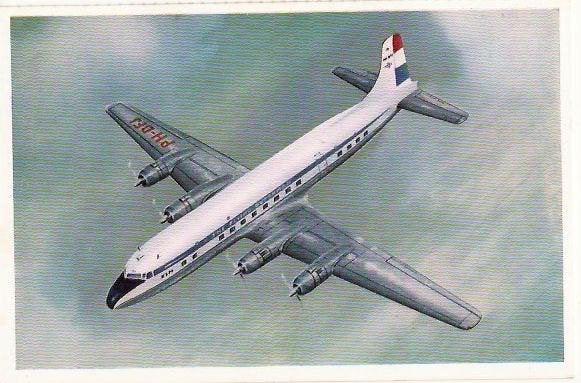 KLM Douglas DC 68 VLIEGTUIG SCHIPHOL nr 1880, Verzenden, Zo goed als nieuw, Kaart, Foto of Prent