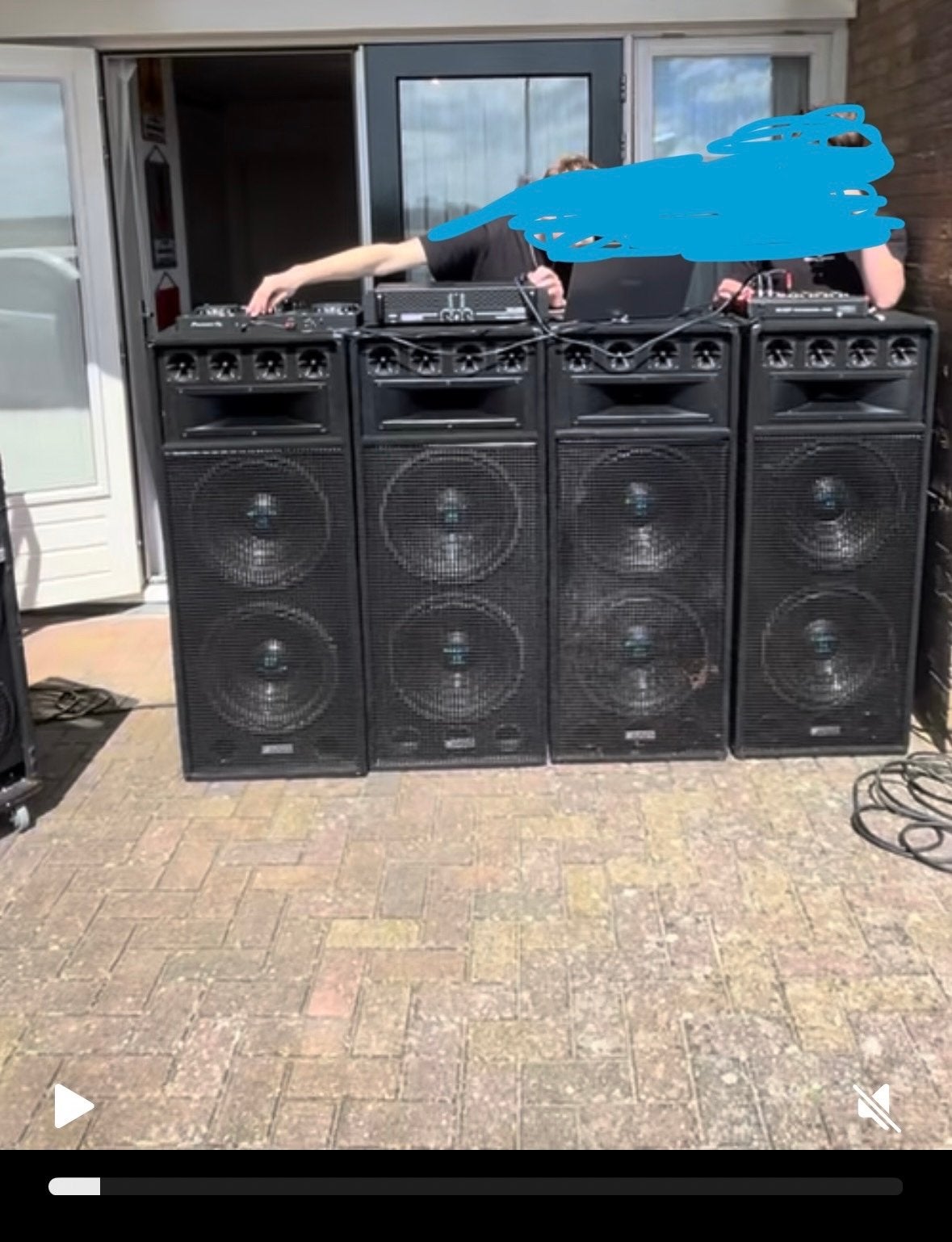 4 Skytec PA-boxen carnavals speakers, Gebruikt, Inclusief kabels, Overige typen, Ophalen