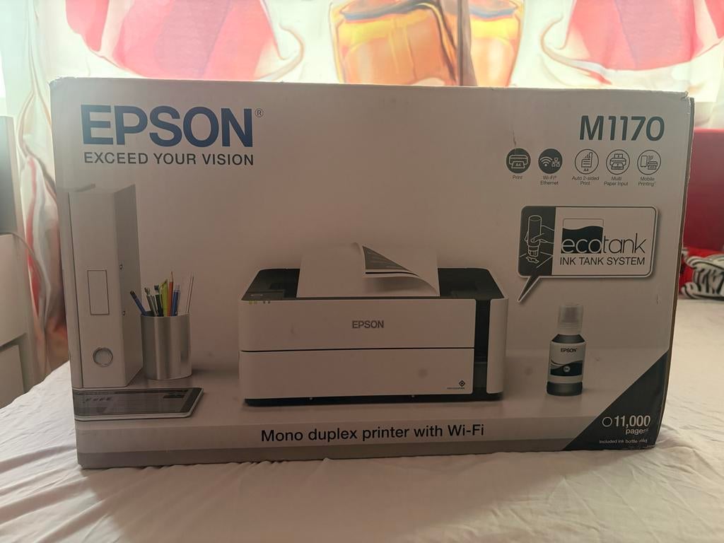 Epson EcoTank M1170 Mono Duplex Printer met Wi-Fi, Computers en Software, Printers, Nieuw, Printer, Inkjetprinter, Zwart-en-wit printen